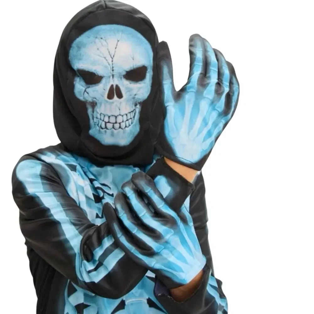 New Halloween Hyde & Eek! Kids X-Ray Skeleton Jumpsuit Costume Size Medium boys